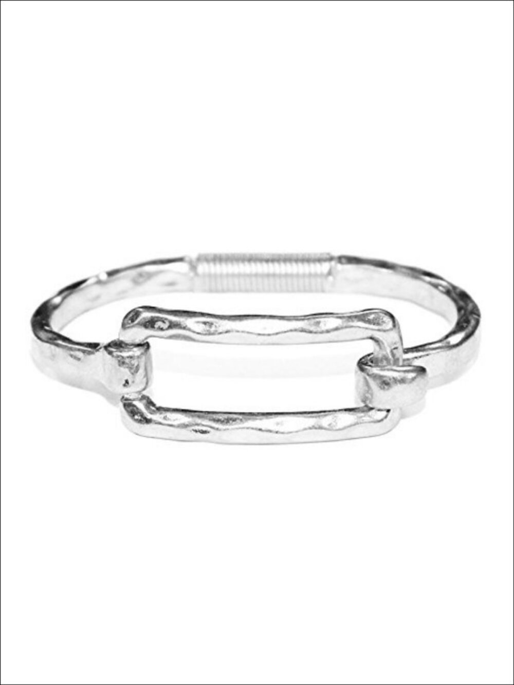 Hammered Gold Plated Silver Tone Bangle Bracelet Gift Pouch